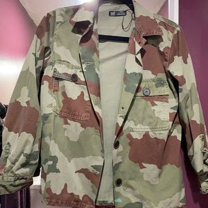 Zara brand camouflage buttoned down shirt